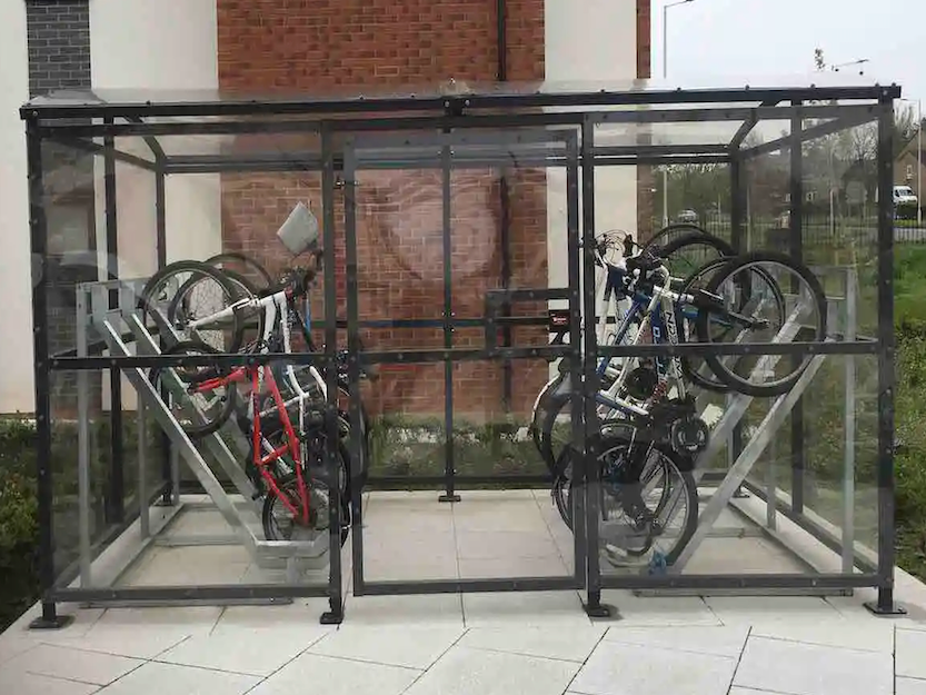 12 Space Carriage Plastic Clad Cycle Shelter