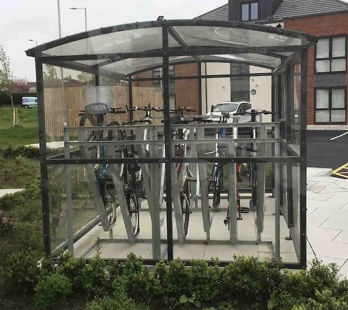 12 Space Carriage Plastic Clad Cycle Shelter