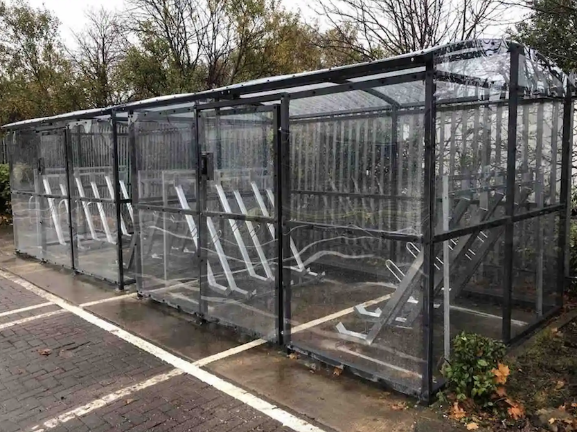 12 Space Carriage Plastic Clad Cycle Shelter