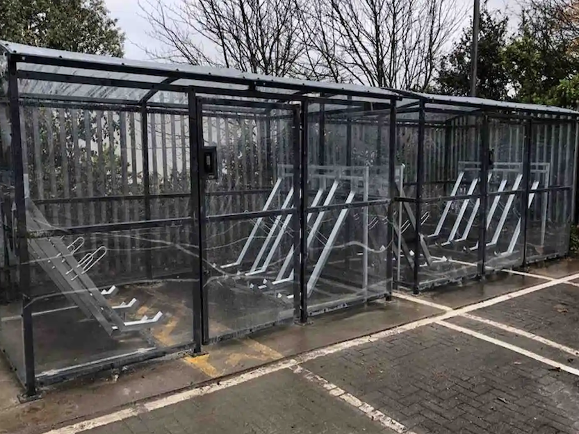 12 Space Carriage Plastic Clad Cycle Shelter
