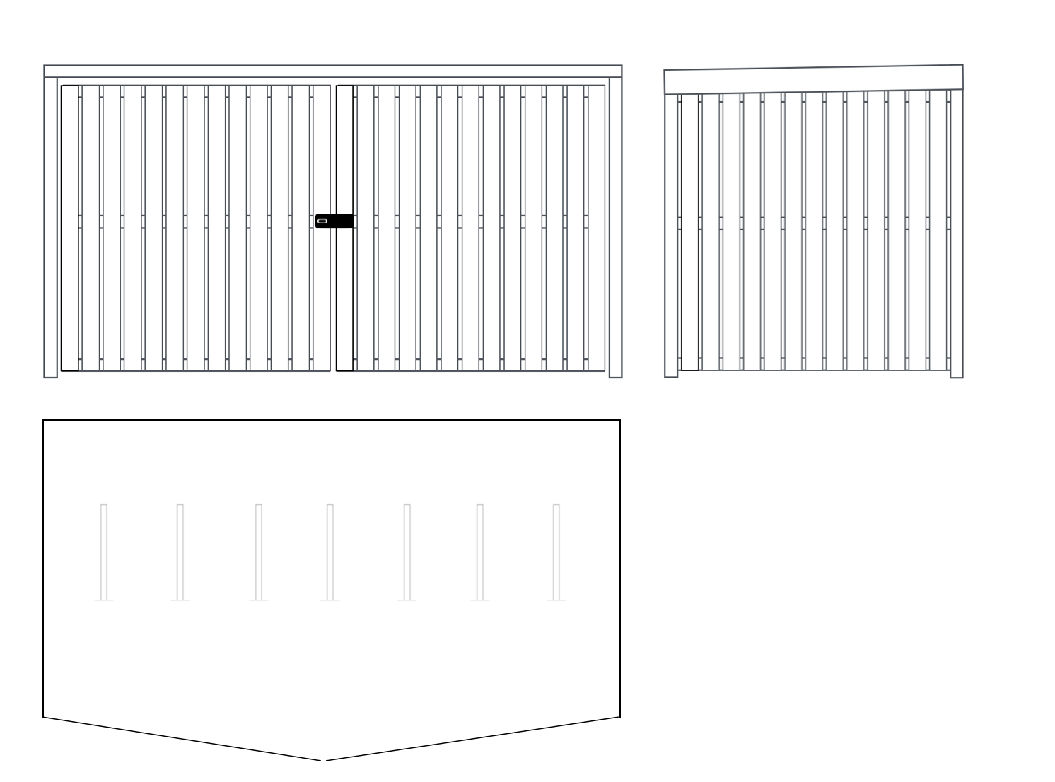 BUDGET Timber clad cycle shelter with wood panels, roof, front doors housing secure cycle storage