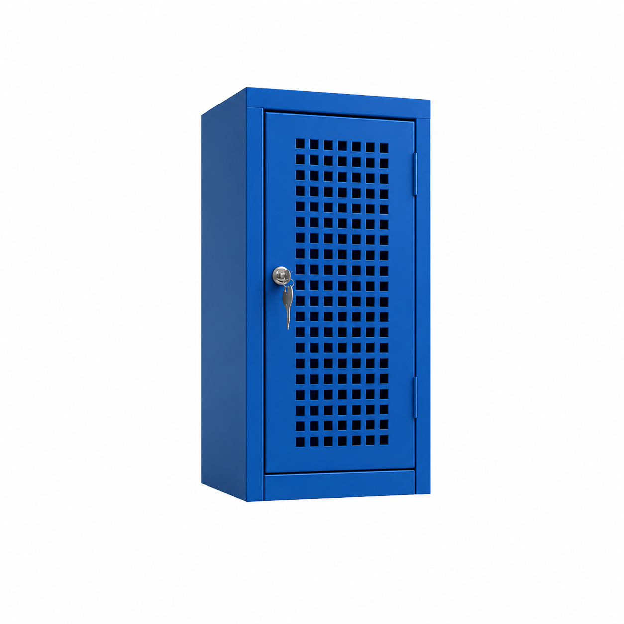 Blue powder-coated 1-Tier Folding Bike Locker
