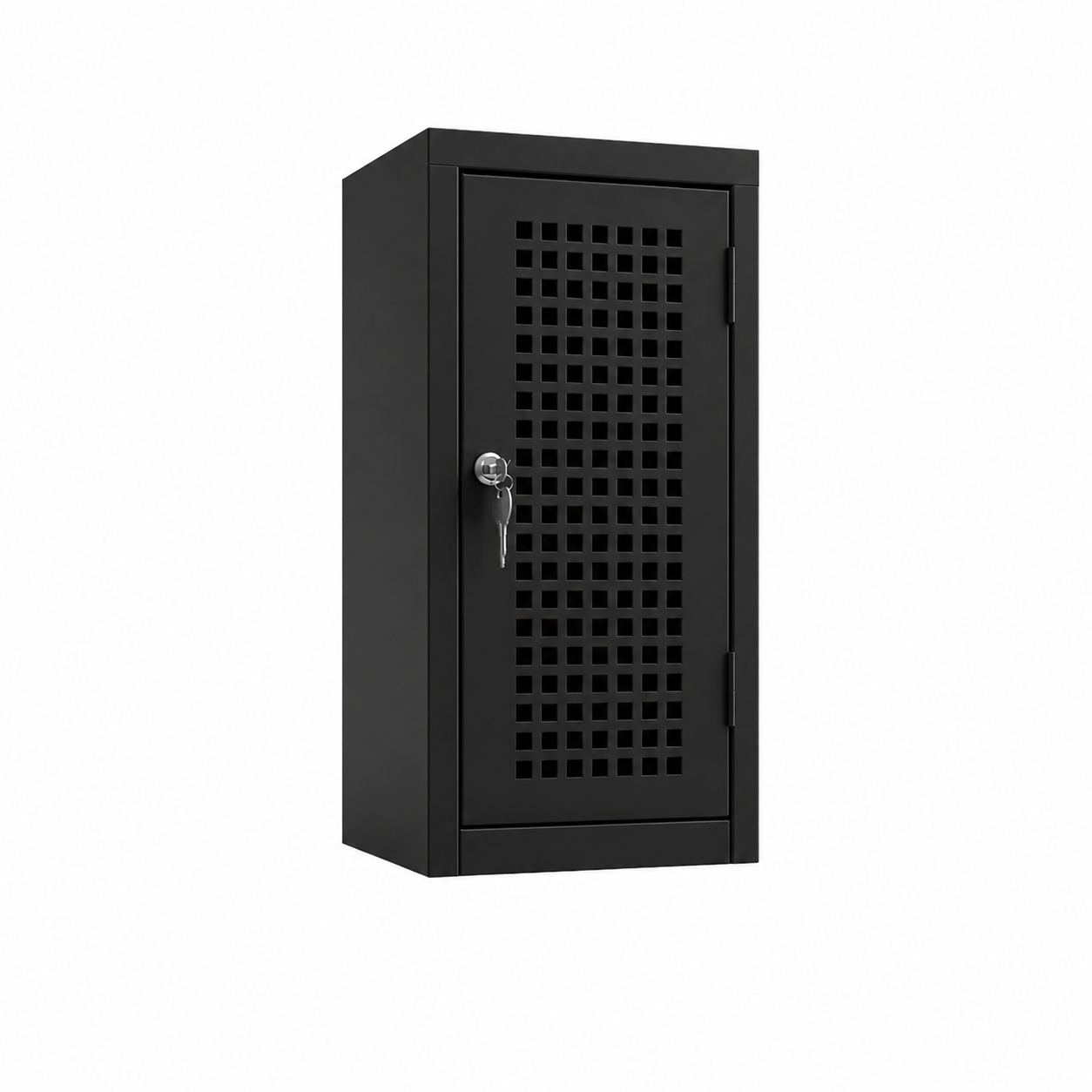 Black powder-coated 1-Tier Folding Bike Locker