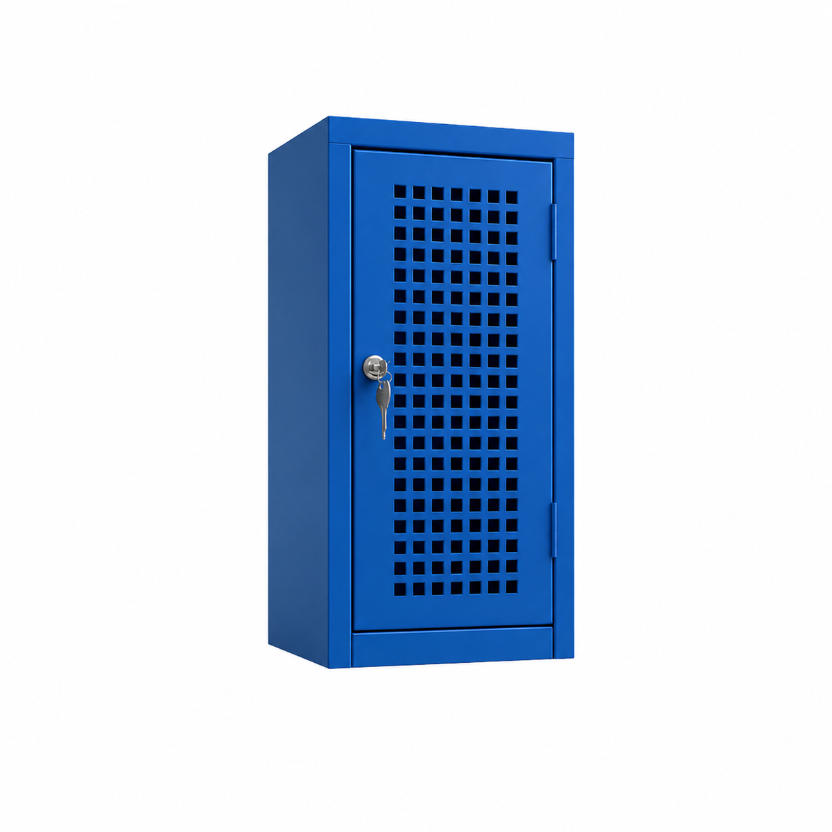 Blue powder-coated 1-Tier Folding Bike Locker