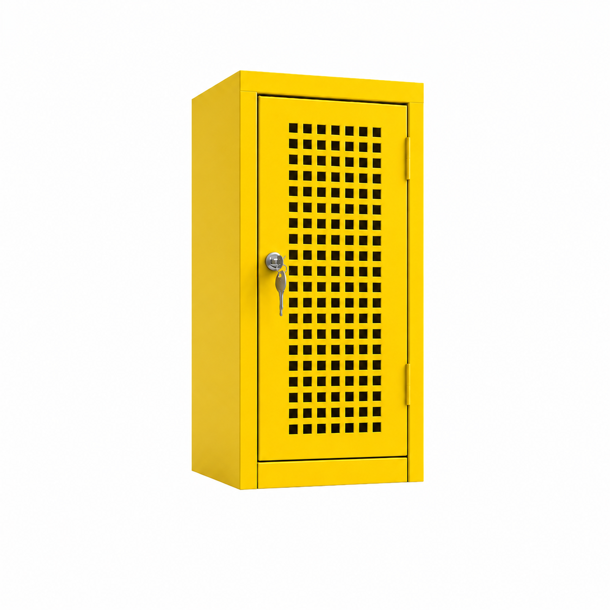 Yellow powder-coated 1-Tier Folding Bike Locker