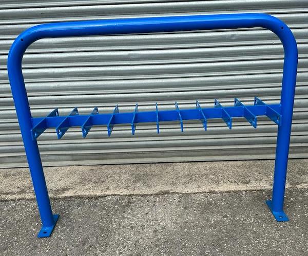 Large scooter rack accommodating twenty scooters