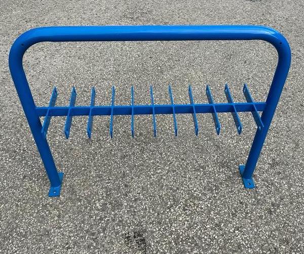 Large scooter rack accommodating twenty scooters