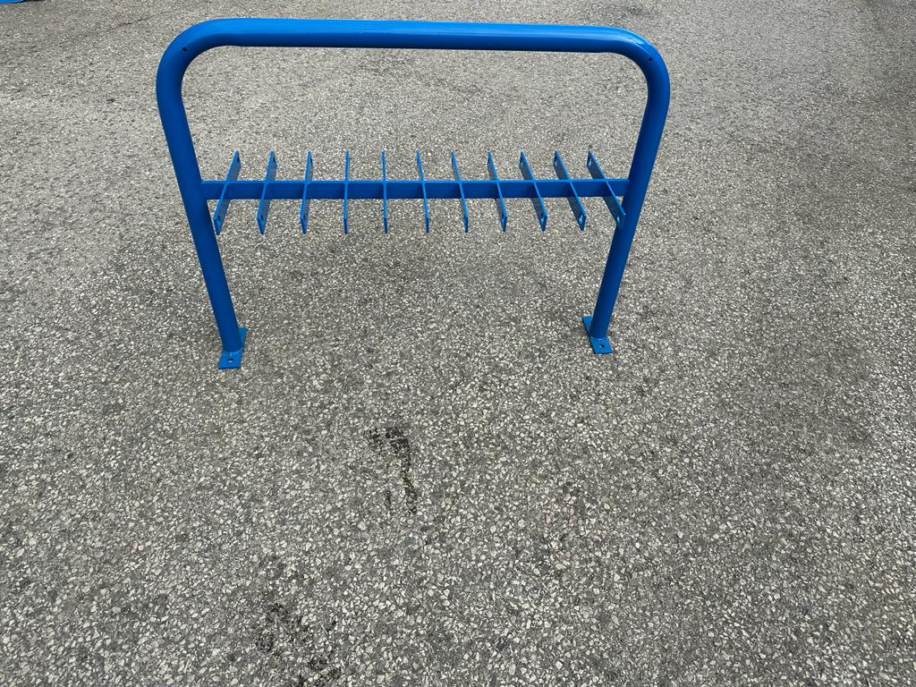 Large scooter rack accommodating twenty scooters