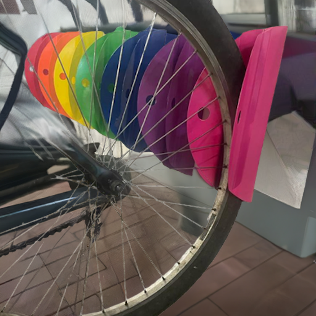 Tacco wall rack elegantly holding a bicycle against wall and floor with minimalistic design