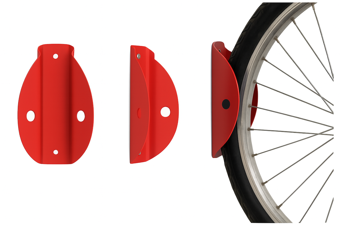 Tacco Wall Rack red powder coated wall mounted bike rack for schools