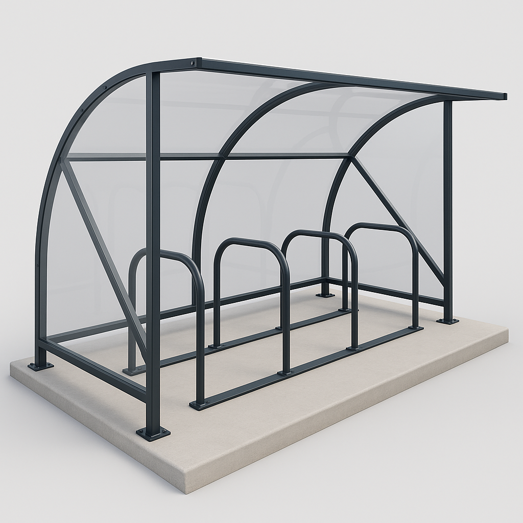 Curved Cycle Shelter – Fully Fitted £3,500 + VAT